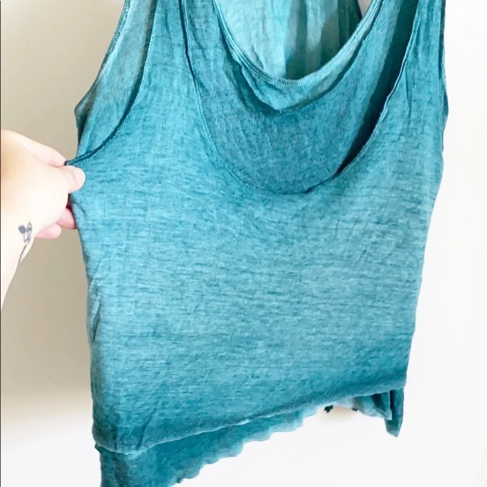 Free People Turquoise Double Layer Sleeveless Top - Picture 4 of 11